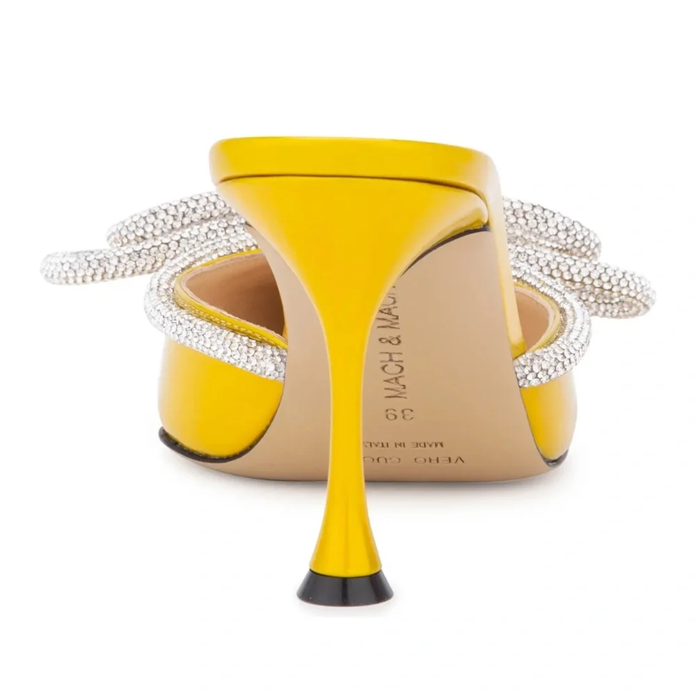 Mach and Mach Crystal Double Bow Pointed Toe Mule - Picture 3 of 3